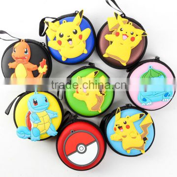 pokemon go pokemon convenient headphones cable storage bag PU leather wallet