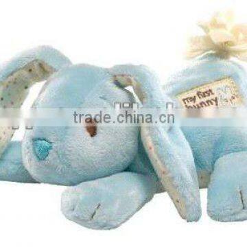 soft and cute bunny rabbit baby plush toys with embroidery