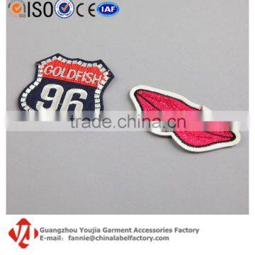 Manufacturer Self Adhesive Embroidery Patch Sew On Lip Shape Patch