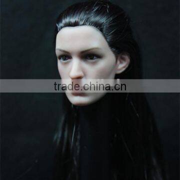 1:6 Plastic Action Figure Head, OEM Realistic Head Sculpting With Hair