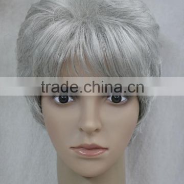 Fashion Light Gray Mixed Curly Middle-aged / Older Women Female N537