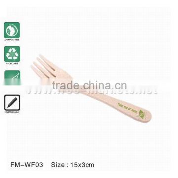 FDA SGS food grade biodegradable wheat fiber dinnerware forks