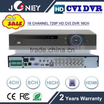 RS485 USB interface 16 channel hd cvi dvr 720p with 2 sata hdd