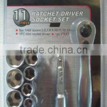 11pcs Ratchet Driver Socket Set