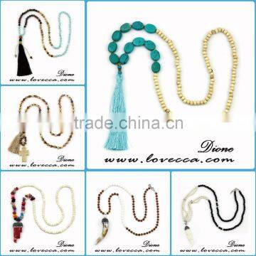 Various Design Colorful Beads Bohemia Style Wholesale tassel necklace jewelry Natural Stone beads