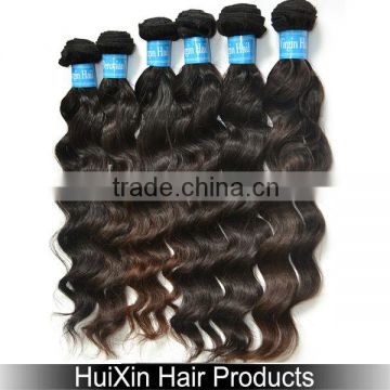 Indian virgin human natural hair weave natural wave 100g/pcs