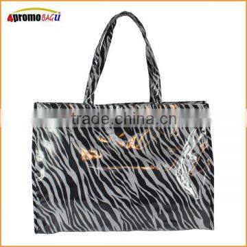 Zebra PVC tote bag, full color printing shopping bag