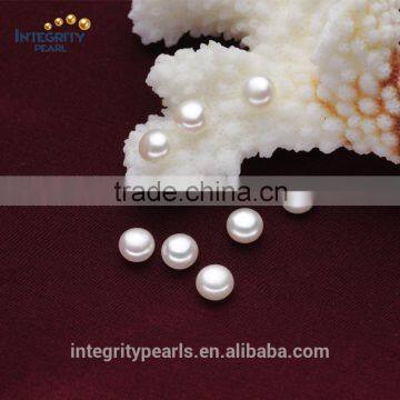 Wholesale natural freshwater loose pearl grade AAA size 7.5-8mm white button shape loose pearl beads