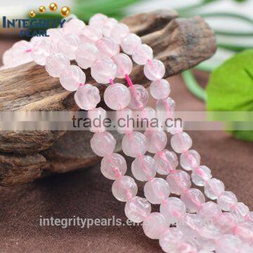 8mm 10mm 12mm special engraved gemstone natural strand rose quartz