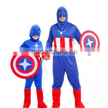 Halloween Cosplay costumes captain America clothes children fancy clothes Parents and children costumes