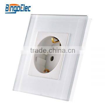 Crystal Glass Panel Socket With Usb Modular Socket Free Matching Golden Color