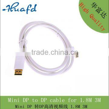 High Quality mini displayport to displayport Cable DP cable 10FT