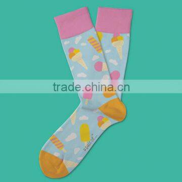 Fashion women crew socks,icecream design print socks