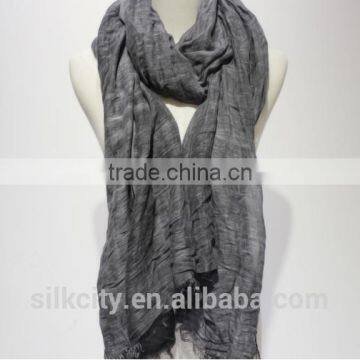 No MOQ Free Sample Solid Colour Silk Cotton Linen Wool Scarf