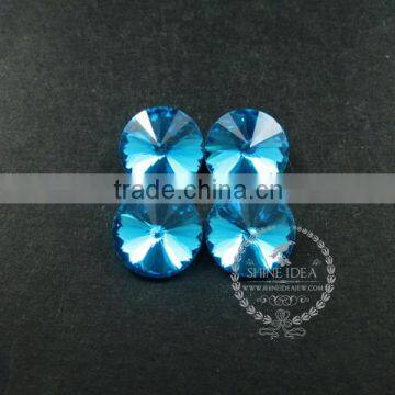 14mm blue glass round satellite sharp cabochon for DIY earrings,rings supplies 4110099