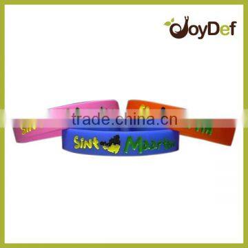 2016 Hot Sale Custom Promotional Debossed Printed Silicone Wristbands