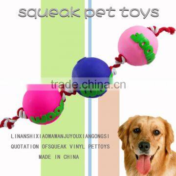 Hot sale ball pet cotton rope toy for dog,vinyl rope toy