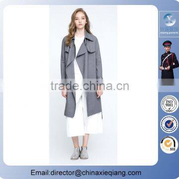 2016 Fashion Belted Long Trench Coat
