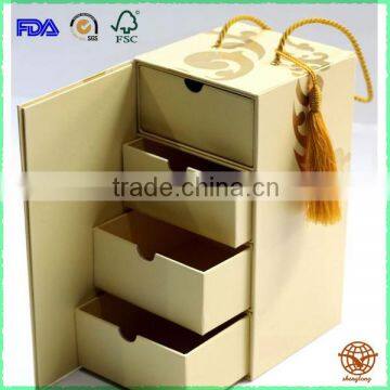 Custom Logo Rigid Cardboard Box With Drawer/ Luxury Gold Stamping Rigid Box