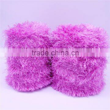 100% polyester feather yarn , with heat setting polyester feather yarn knitting yarns