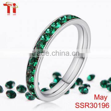 Fshion stainless steel meaningful rings , birthstone ring