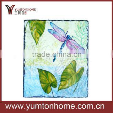 Digital printed dragonfly stone wall art