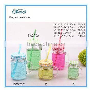 20oz glass mason jar with handle