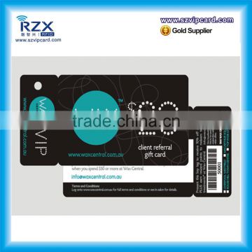 2 Part PVC die cut loyalty combo card with key tag