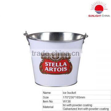 colored oval wine bucket,tin ice bucket,galvanize iron ice bucket
