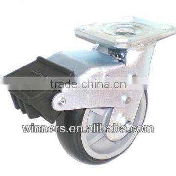 Swivel PU Caster with Dual Brake (Black)