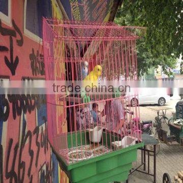 Low carbon steel wire galvanized chinese animal bird cage for live canary birds/metal pet cage