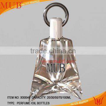 lovely crystal perfume bottle with pull ring cap