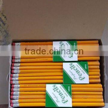 Fashion Yellow Wooden Black Lead Writing Pencil