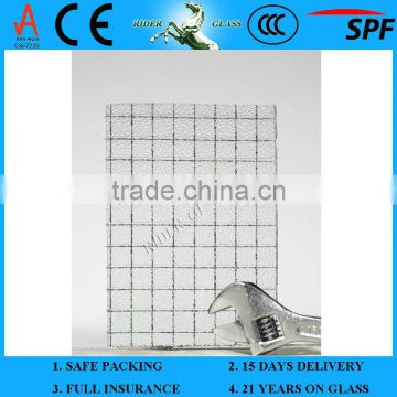 6-7mm Clear Wire Reinforced Glass with CE & ISO9001