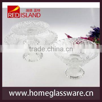 Glass Factory Supply Wholesale Carving Glass Candy Dish Stem Bowl photo-2