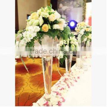 Clear Tapered Galss Vase Flower Arrangement for Home Wedding Decoration photo-3