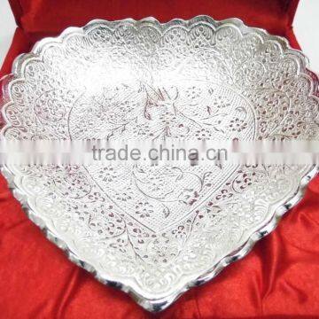 Indian wedding return gift item lovely silver plated brass tray