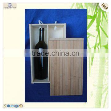 Double Bottles Packaging Unfinished Decorative Bamboo Wooden Wine Boxes photo-5