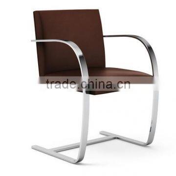 Brno Style Leather Armchair stainless steel chair