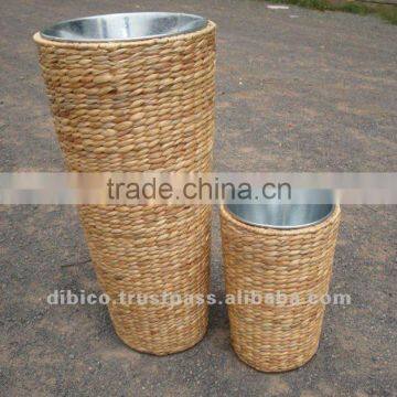 2 pcs flower planter set, iron frame plastic pot insert water hyacinth, design 2012