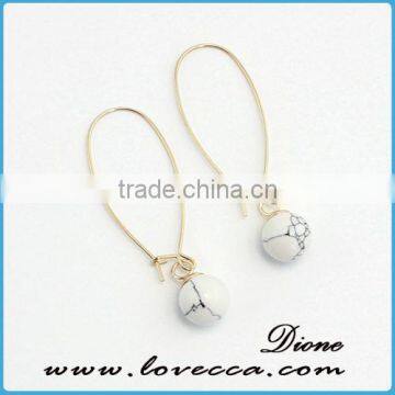 Lovely Gemstone Earrings Turquoise Crystal Point Earrings photo-4