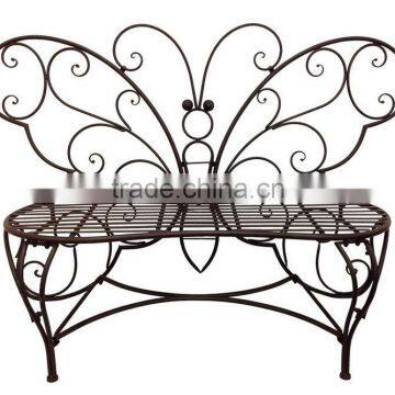 Metal White Butterfly Garden Bench photo-4