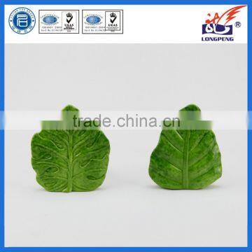 Green Leaf Hand Painted Antique Ceramic Candle Holder