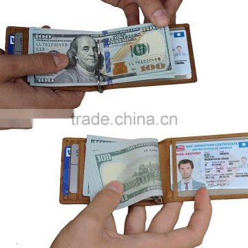 RFID Blocking Bifold Slim Genuine Leather Thin Minimalist Front Pocket Wallets for Men Money Clip - Made From Full Grain Leather photo-3