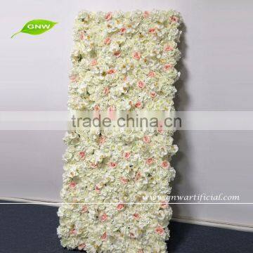 GNW 7ft artificial flower wall with white orchid, rose, hydrangea for wedding backdrop stage decoration