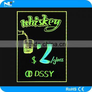 Semi-outdoor Tempered Glass Panel LED Writing Board Illuminated LED Message Board Restaurant LED Advertising Board