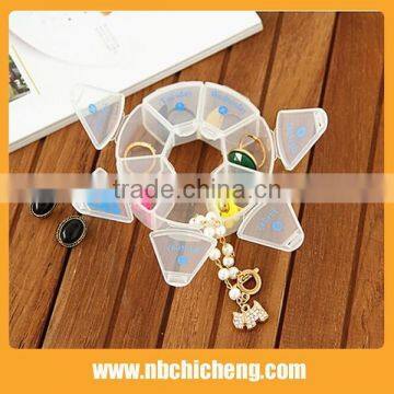 Hot Selling 7 Days/One Week Round Plastic Pill Box