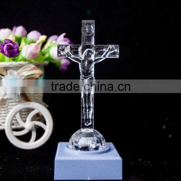 Plastic Clear Jesus on the Cross Religious Figurine Easter Decor photo-3