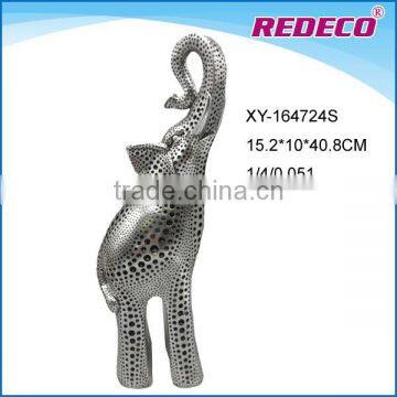 Polyresin silver plated elephant statue for decoration