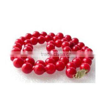 wholesale 17" 8mm red coral beads necklace jewelry set